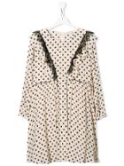 Elisabetta Franchi La Mia Bambina Teen Lace-trim Dotted Dress -