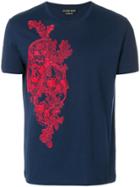 Alexander Mcqueen Skull Embroidered T-shirt - Blue