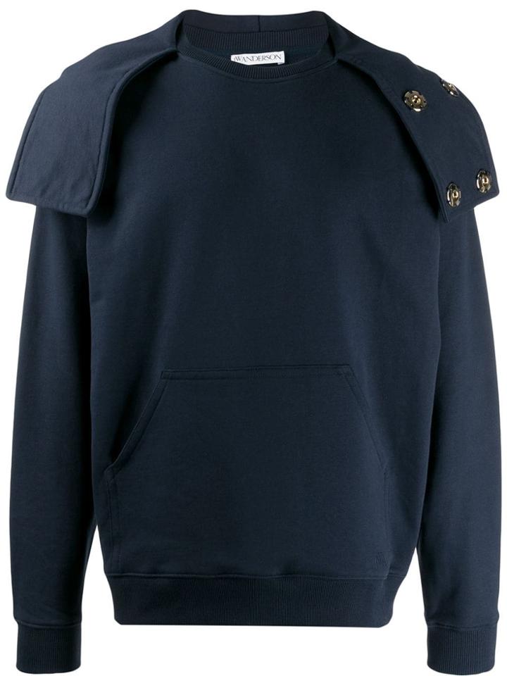 Jw Anderson Detachable Hood Sweatshirt - Blue
