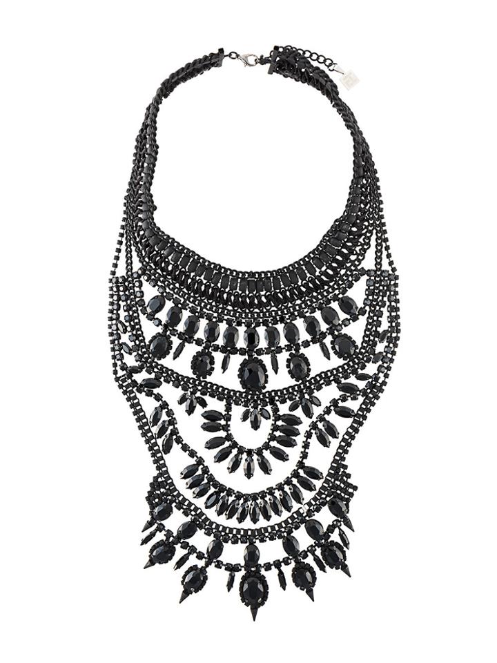 Federica Tosi Ornate Crystal Necklace - Black