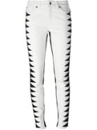 Fausto Puglisi Two Tone Skinny Jeans, Women's, Size: 40, White, Cotton/spandex/elastane