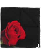 Marcelo Burlon County Of Milan Rose Print Scarf - Black