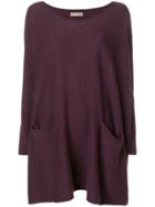 N.peal Patch Pockets Knitted Tunic - Pink & Purple
