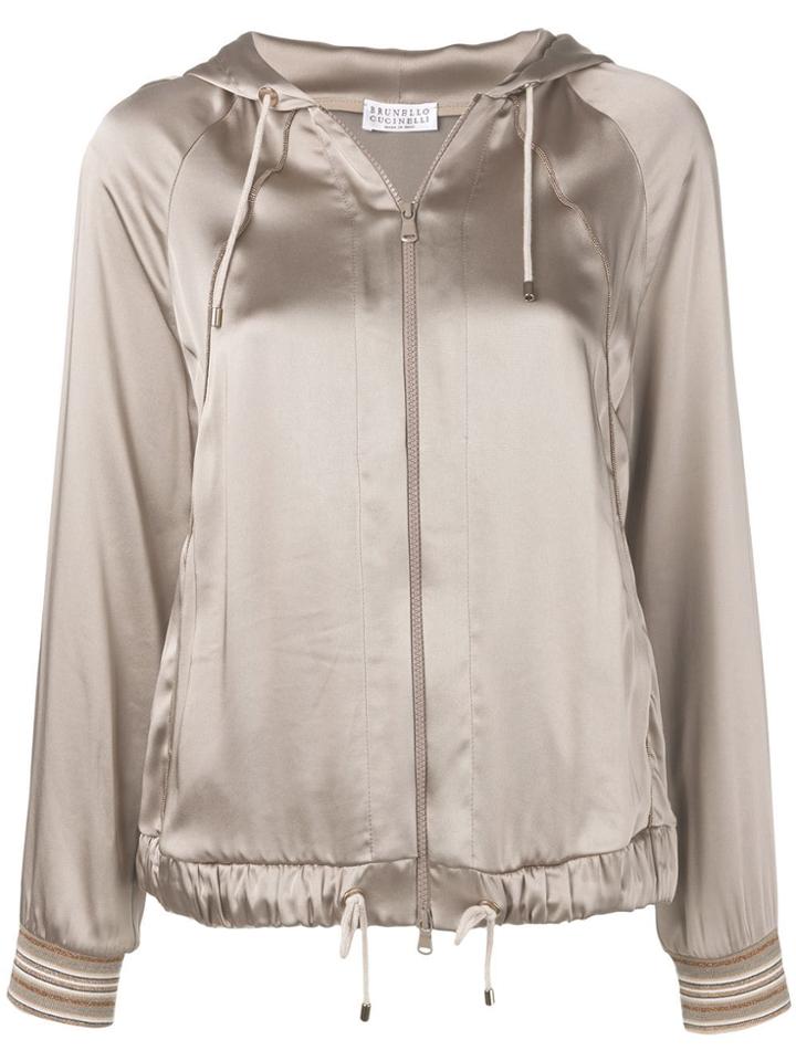 Brunello Cucinelli Hooded Bomber Jacket - Grey