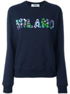 Msgm 'milano' Embellished Sweatshirt, Women's, Size: Large, Blue, Cotton
