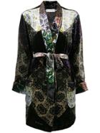 Pierre-louis Mascia Embroidered Belted Coat - Black