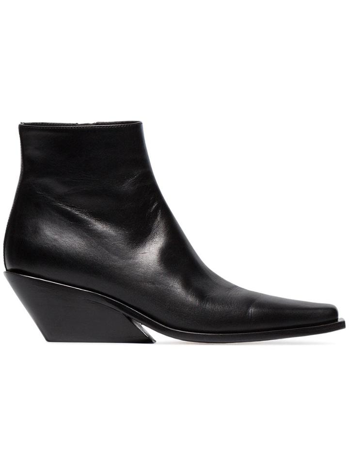 Ann Demeulemeester Annd 50 Lthr Bt Ankwdg Sqtoe - Black