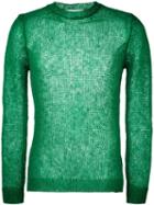 Walter Van Beirendonck Crew Neck Jumper, Men's, Size: Large, Green, Silk/cashmere