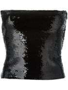 Saint Laurent Sequin Embellished Boob Tube, Women's, Size: Small, Black, Polyamide/viscose/polyester/spandex/elastane