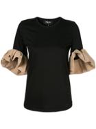 Paule Ka Ruffle Sleeve T-shirt - Black
