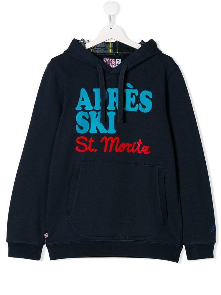 Mc2 Saint Barth Kids Teen Après Ski Hoodie - Blue