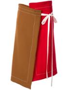Marni Asymmetric Ribbon Tie Skirt - Brown