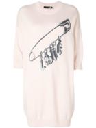 Love Moschino Love Safety Pin Sweater Dress - Pink