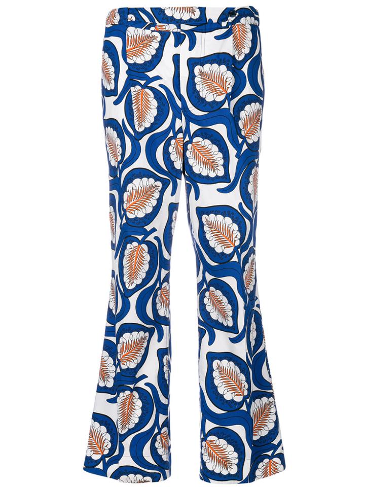 Marni Printed High Waisted Trousers - Blue