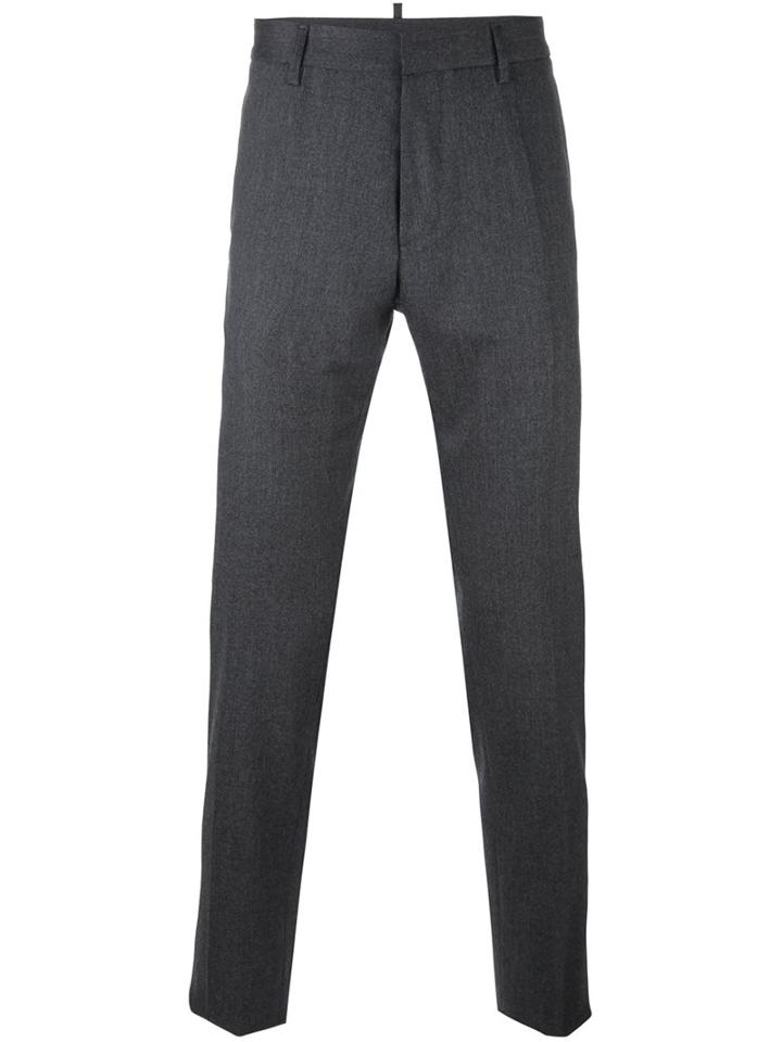 Dsquared2 Tailored Trousers, Men's, Size: 46, Grey, Cotton/polyester/spandex/elastane/virgin Wool