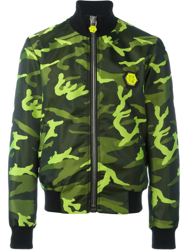 Philipp Plein Late Train Bomber Jacket, Men's, Size: S, Black, Polyester