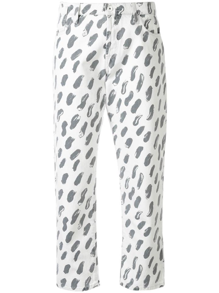 Marni Patterned Cropped Jeans - White
