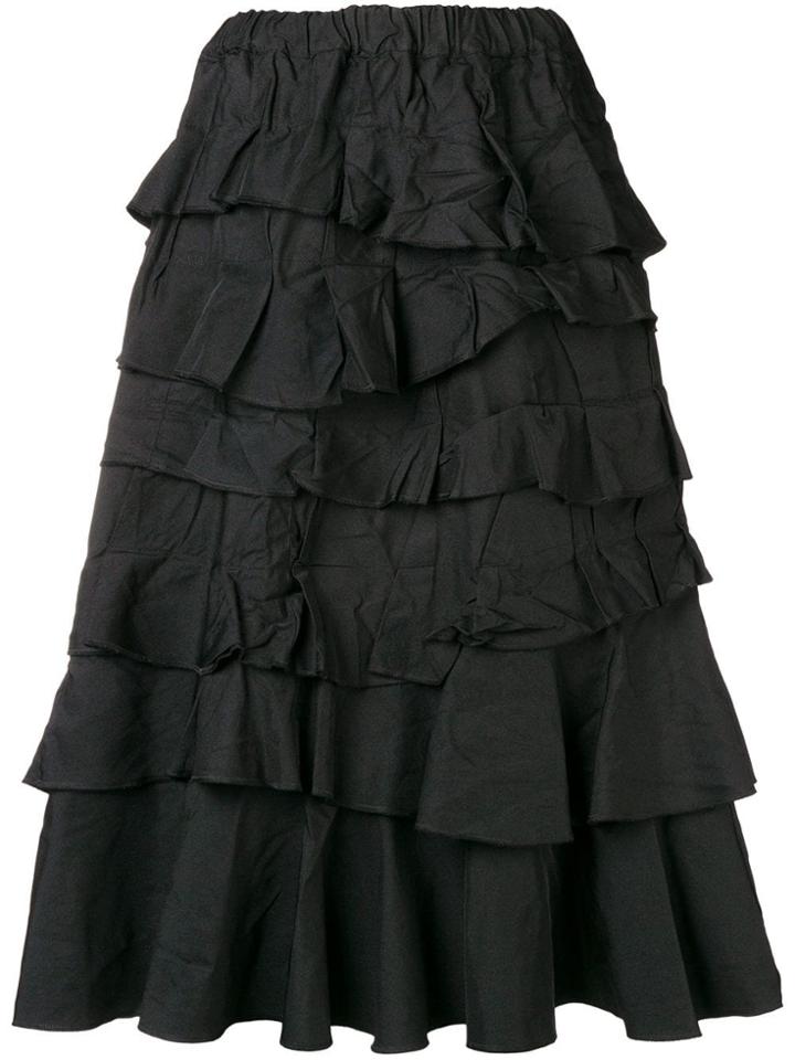Comme Des Garçons Comme Des Garçons Ruffle Midi Skirt - Black