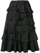 Comme Des Garçons Comme Des Garçons Ruffle Midi Skirt - Black