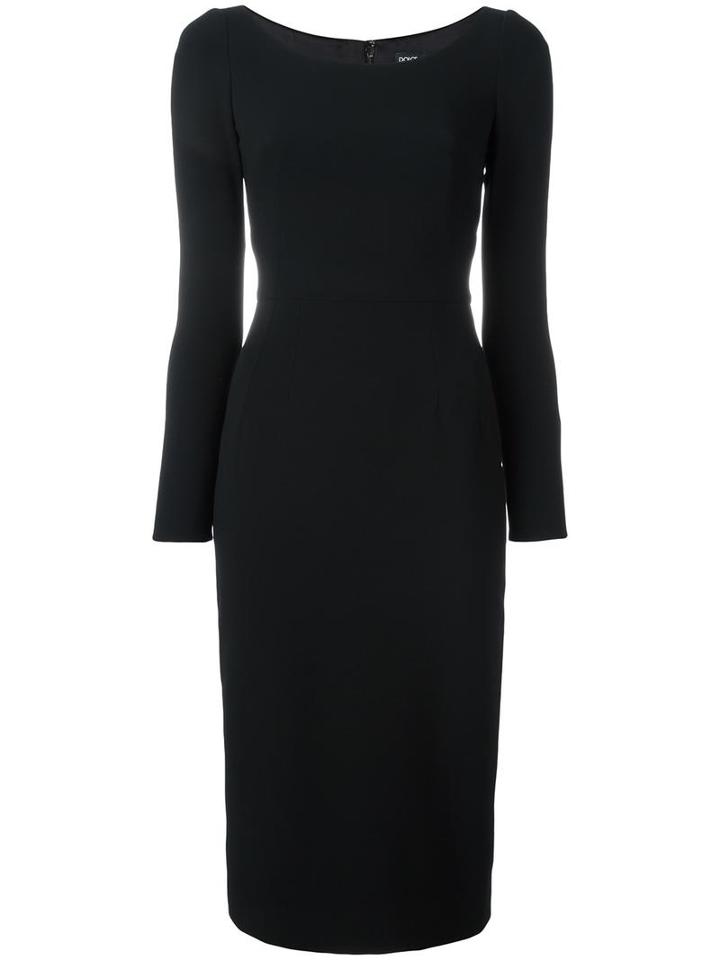 Dolce & Gabbana Fitted Cady Dress, Women's, Size: 36, Black, Viscose/spandex/elastane/acetate/silk