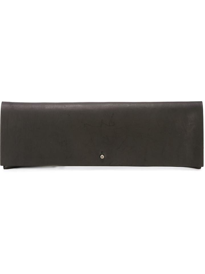 Rick Owens Long Flap Clutch, Women's, Black, Calf Leather