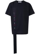 Msgm Slogan Patch T-shirt, Men's, Size: 44, Black, Polyester/viscose