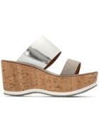 Fabio Rusconi Wedge Mule Sandals - White