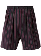 Wooyoungmi - Striped Shorts - Men - Elastodiene/polyester/wool - 48, Red, Elastodiene/polyester/wool