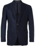 Eleventy Detailed Notched Lapel Blazer, Men's, Size: 50, Blue, Viscose/cashmere/wool