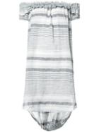 Malia Mills Striped Beach Dress, Women's, Size: Large, White, Cotton/linen/flax/viscose/polyester