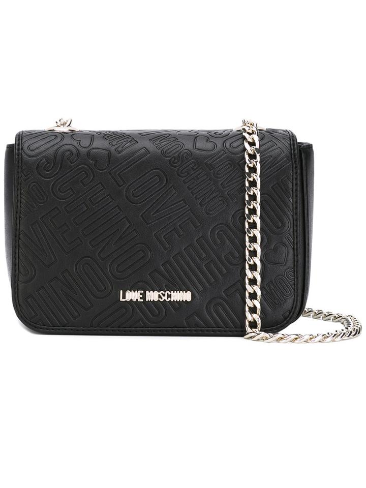 Love Moschino - Logo Embossed Crossbody Bag - Women - Polyurethane - One Size, Women's, Black, Polyurethane