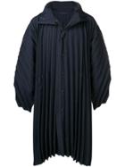 Homme Plissé Issey Miyake Pleated Oversized Coat - Blue