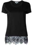 Carven Lace Trim Blouse, Women's, Size: 36, Black, Polyamide/cotton