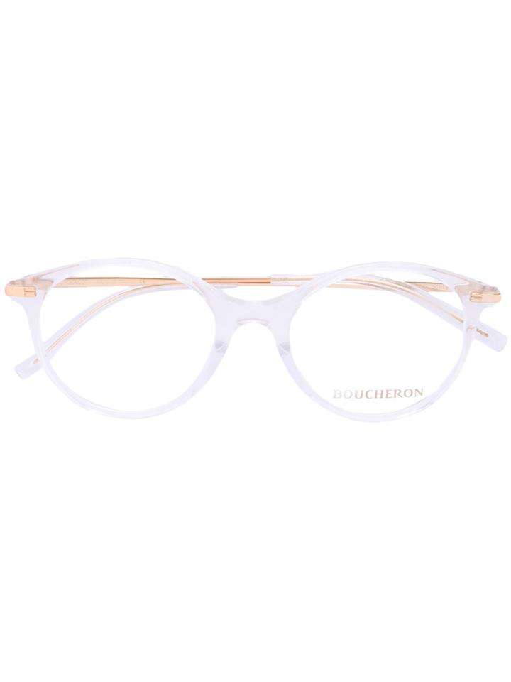 Boucheron Oval Frame Glasses - White