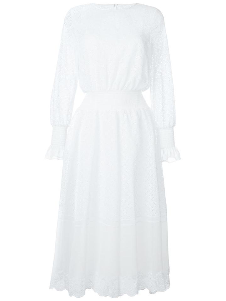 Philosophy Di Lorenzo Serafini Long Sleeve Macrame Dress, Women's, Size: 44, White, Cotton/polyester