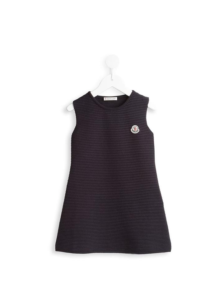 Moncler Kids Ribbed A-line Dress, Girl's, Size: 10 Yrs, Blue