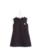 Moncler Kids Ribbed A-line Dress, Girl's, Size: 10 Yrs, Blue