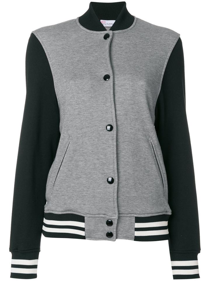Red Valentino Printed Baseball Jacket - Grey