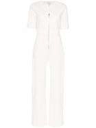 Usisi Zip Front Cotton Jumpsuit - White