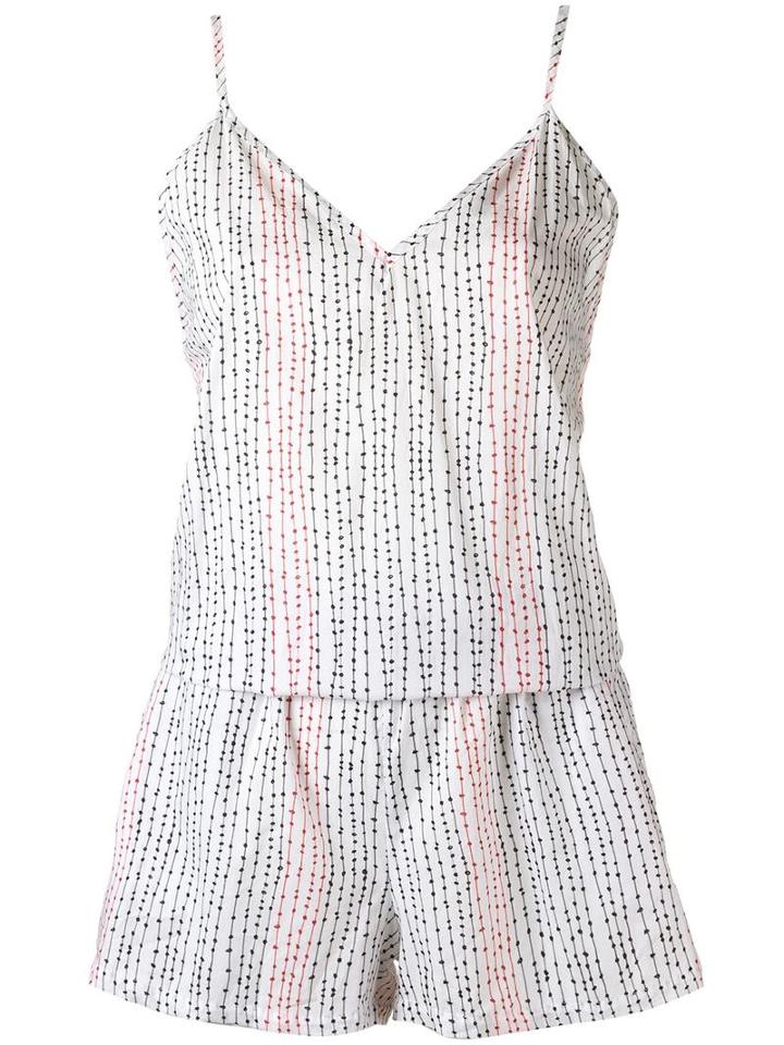 Amir Slama Printed Playsuit, Women's, Size: P, White, Cotton