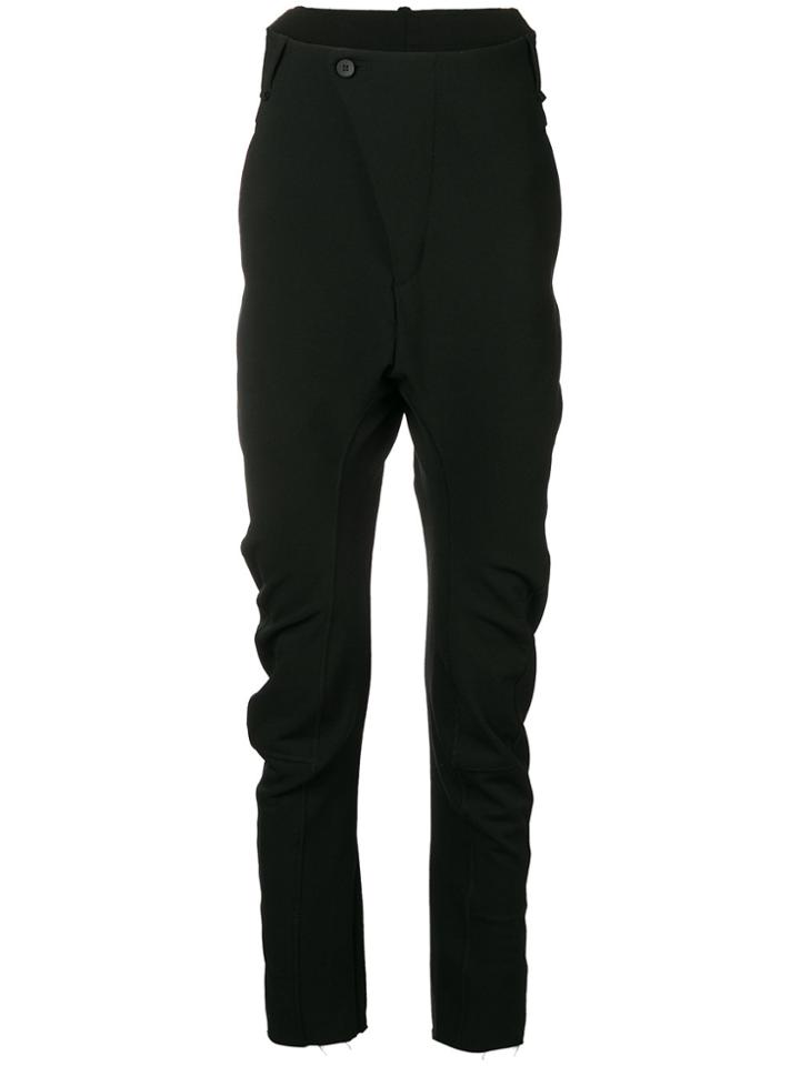 Masnada Dropped Crotch Stretch Trousers - Black