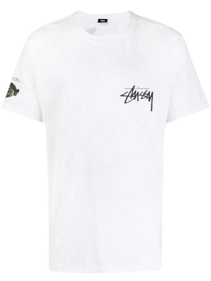 Stussy Logo Graphic Print T-shirt - White