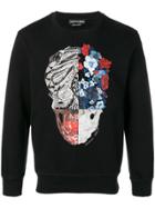 Alexander Mcqueen Floral Snake Skull Printed Sweatshirt - Black