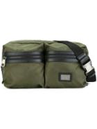Dolce & Gabbana Double Compartment Bumbag, Men's, Green, Leather/nylon