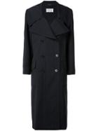 Maison Margiela - Pinstriped Coat - Women - Polyamide/wool - 38, Women's, Blue, Polyamide/wool