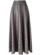 Pleated Herringbone Skirt, Women's, Size: Medium, Grey, Polyester, Golden Goose Deluxe Brand