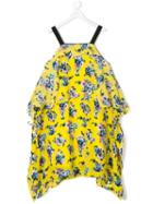 Msgm Kids Floral Print Dress - Yellow
