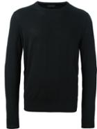 Z Zegna Long Sleeve Pullover, Men's, Size: Large, Black, Wool