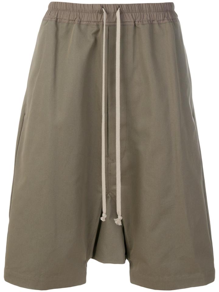 Rick Owens Drop-crotch Shorts - Green