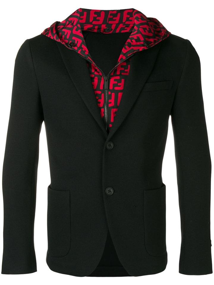 Fendi Ff Hooded Blazer - Black